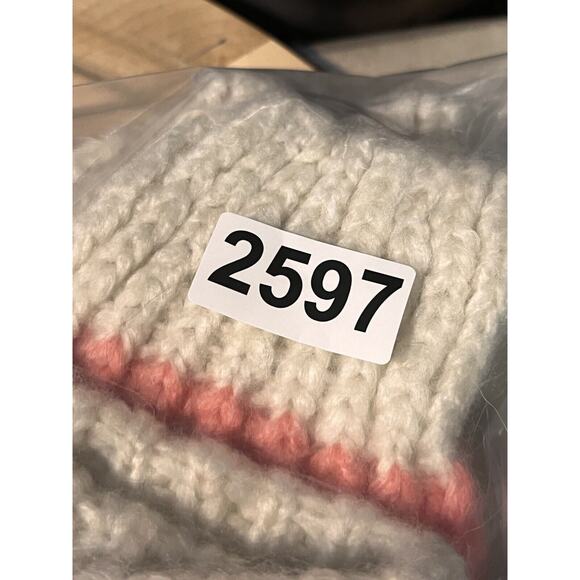 River Island Sweater Womens US 8‎ Loose Knit Off Shoulder Striped Mohair - Picture 8 of 8